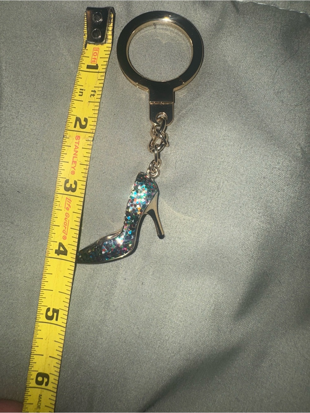 Kate spade Gold High Heel Keychain, Fob Multicolor Glitter Accent. rare! - Picture 2 of 10